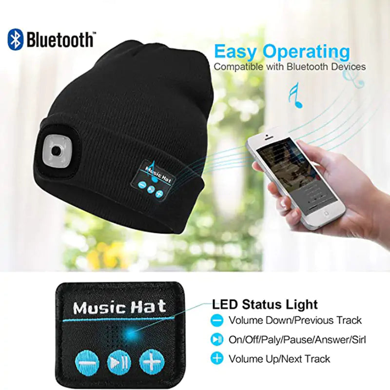 LaraShop™ LED Hat With Stereo Headset